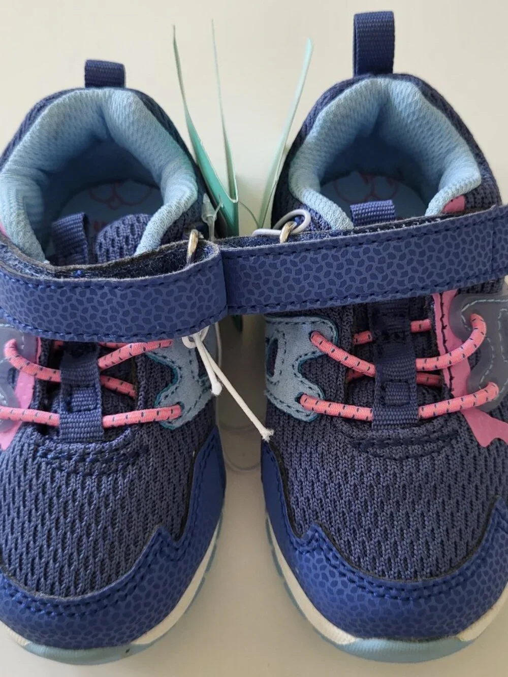 Stride Rite Surprize Maddox Sneakers Blue/Pink Hook & Loop Toddler Size 5M